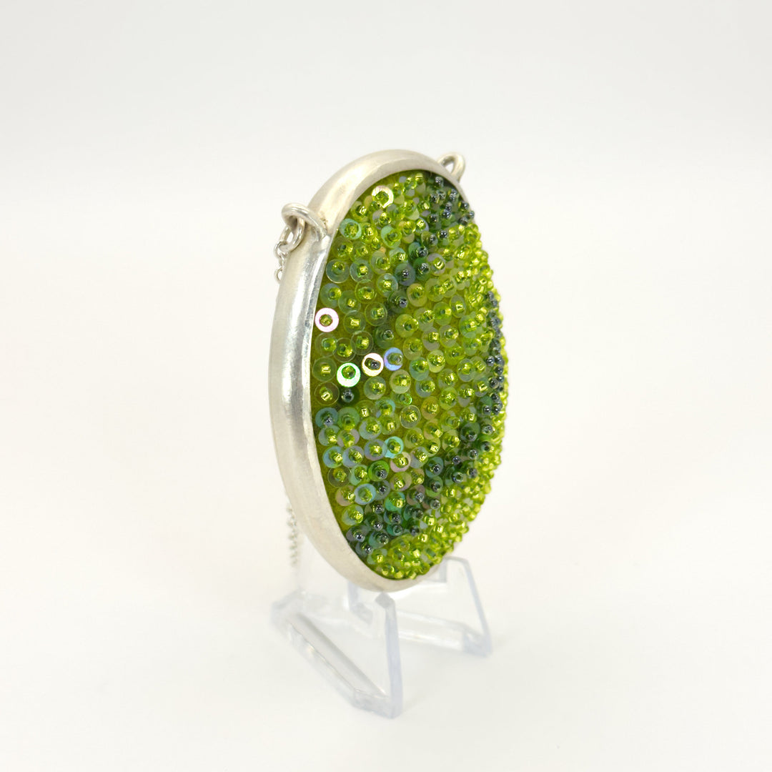 Large Oval Felted Gem Pendant