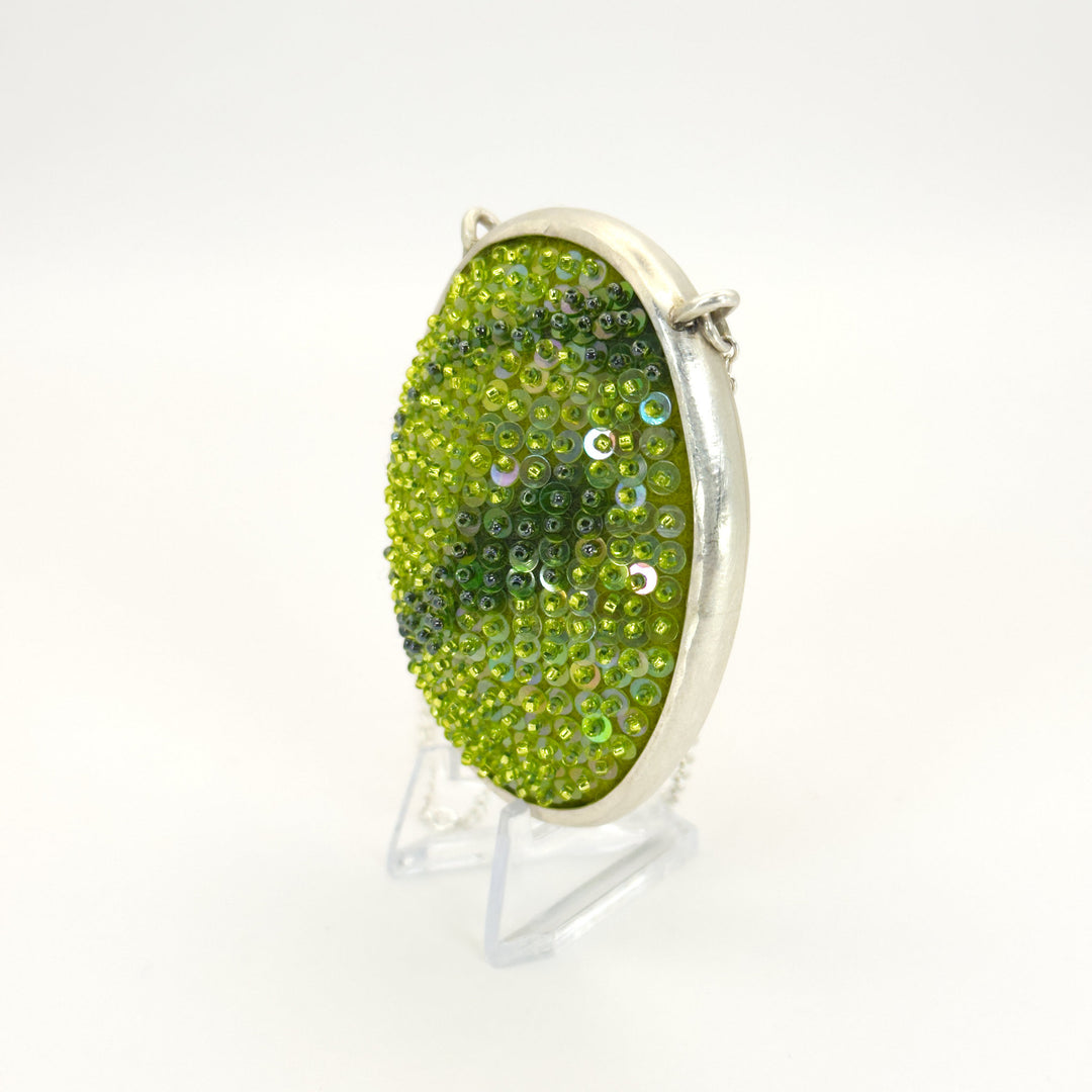 Large Oval Felted Gem Pendant
