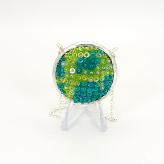 Medium Circle Felted Gem Pendant