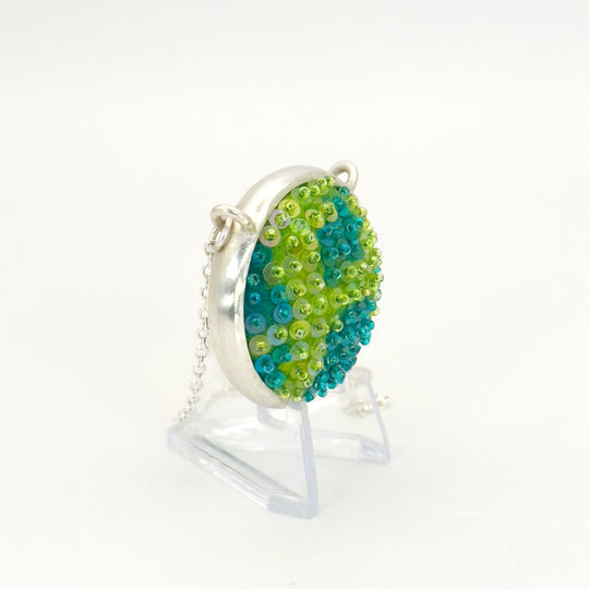 Medium Circle Felted Gem Pendant