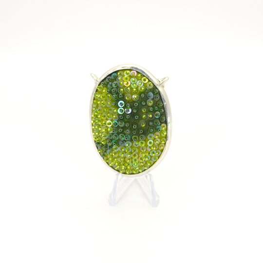 Medium Oval Felted Gem Pendant