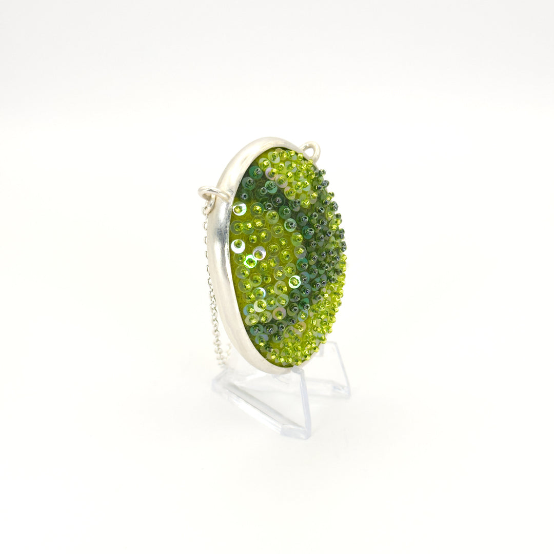 Medium Oval Felted Gem Pendant