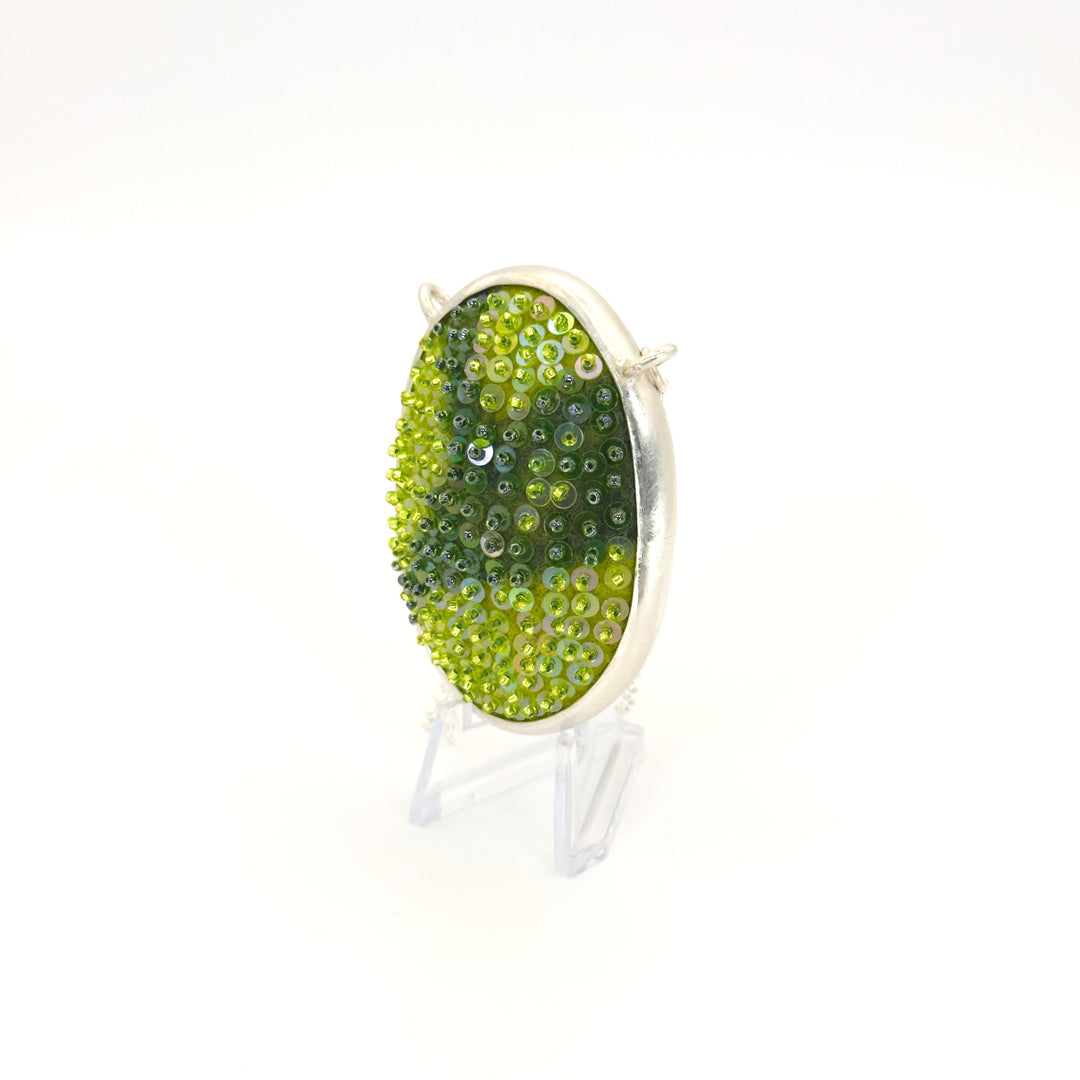 Medium Oval Felted Gem Pendant