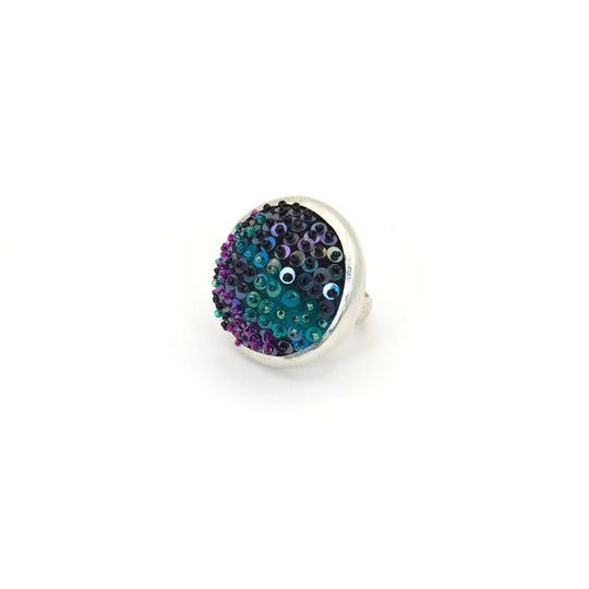 Large Circle Felted Gem Ring