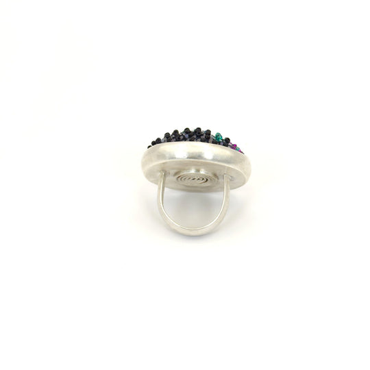 Large Circle Felted Gem Ring