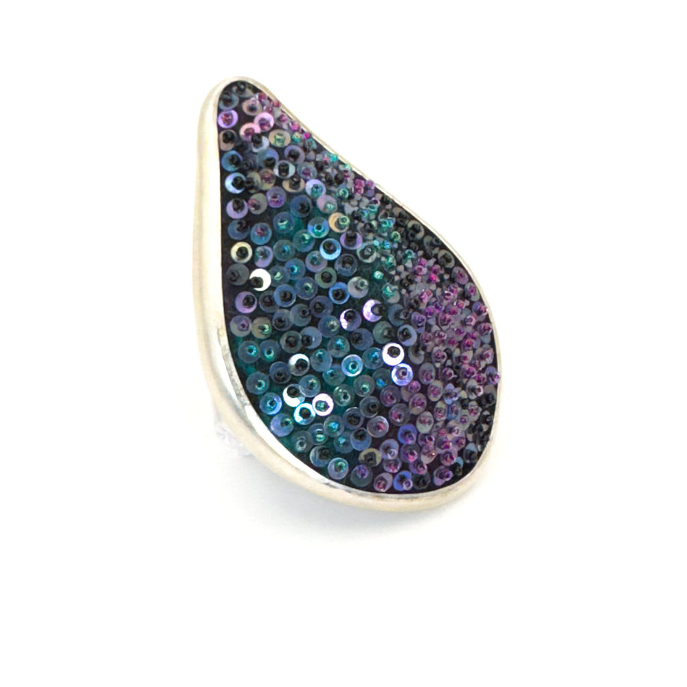 Felted Gem Pod Brooch