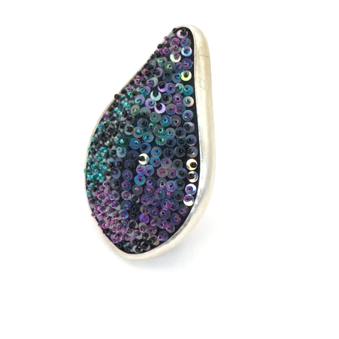 Felted Gem Pod Brooch