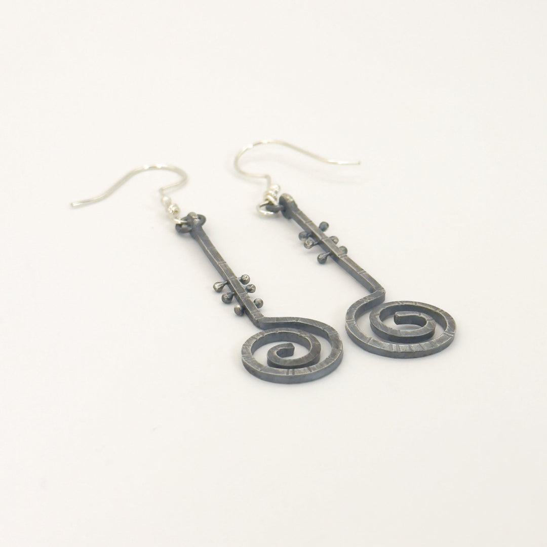 Sterling Silver Spiral Dangle Earrings
