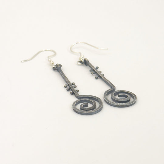 Sterling Silver Spiral Dangle Earrings